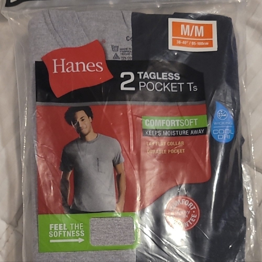 Hanes Black and Gray Short Sleeve Tees Tagless Comfort